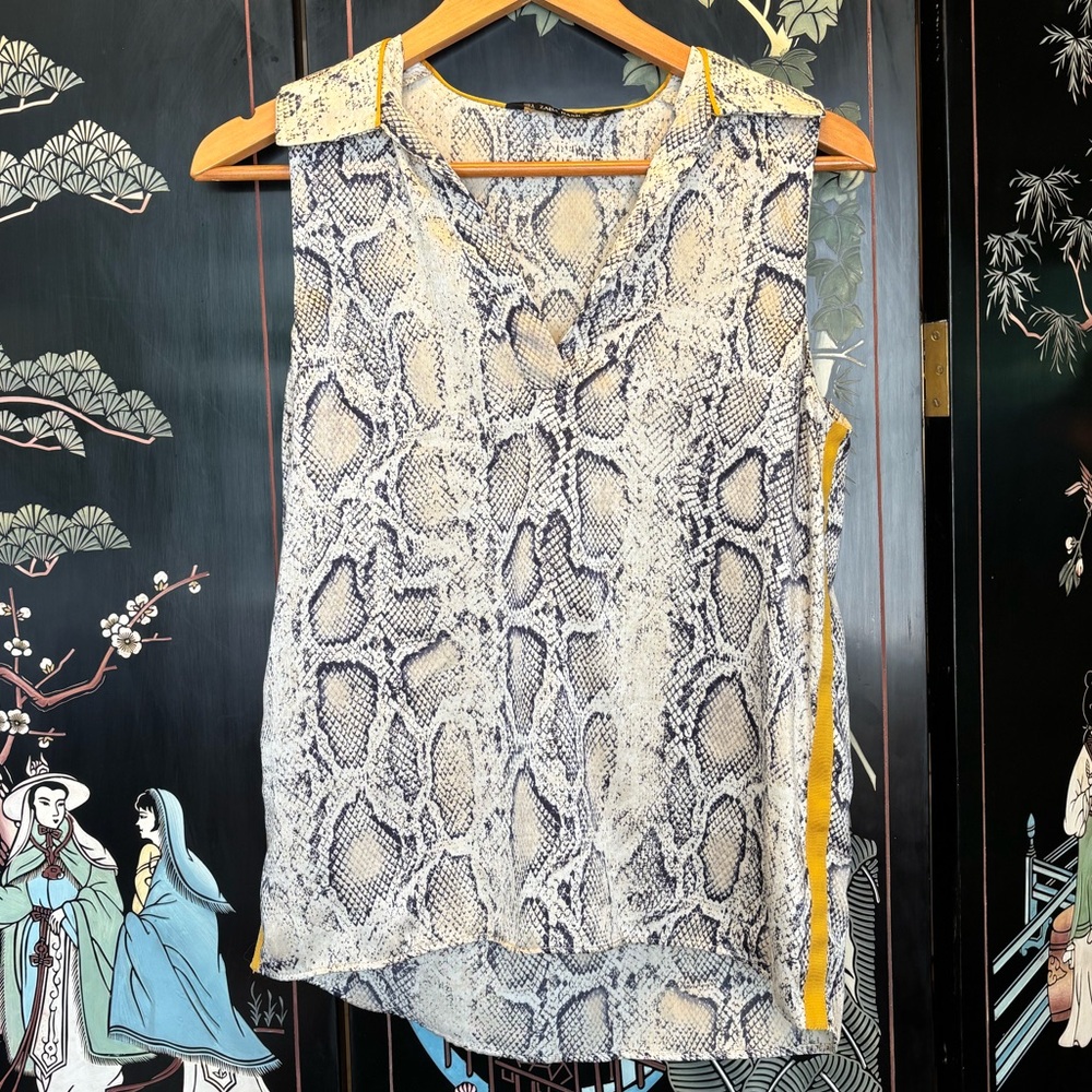 Zara Snakeskin Sleeveless Blouse
